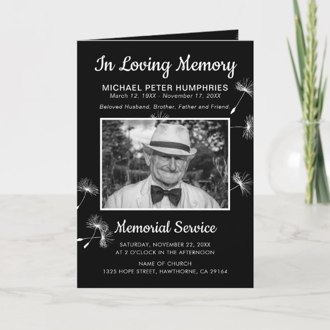 Wish Photo Funeral Program | Order of Service Programme (Front)