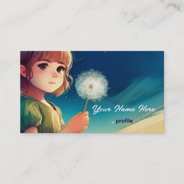 Wish Under the Stars – Dreamy Anime-Inspired  Business Card (Front)