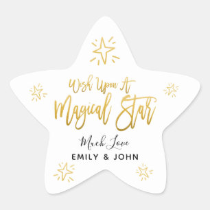 Wish Upon A Magical Star Gold Script Stars Names Sticker