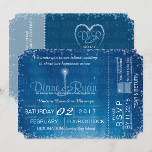 Wish Upon a Star wedding ticket invitation