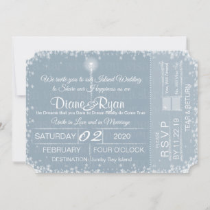 Wish Upon a Star wedding ticket invitation