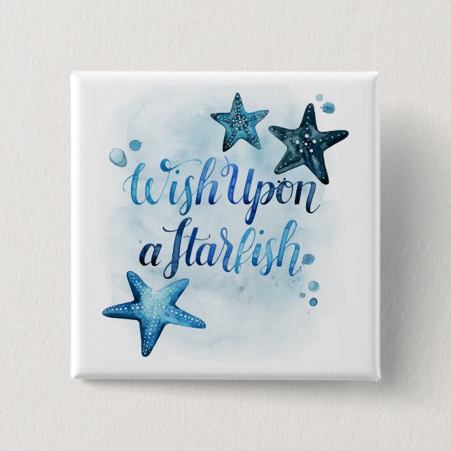 Wish Upon a Starfish 15 Cm Square Badge (Front)