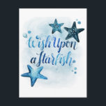 Wish Upon a Starfish Postcard<br><div class="desc">Sea Lovers I by Grace Popp. Features an inspirational quote with a nautical twist.</div>