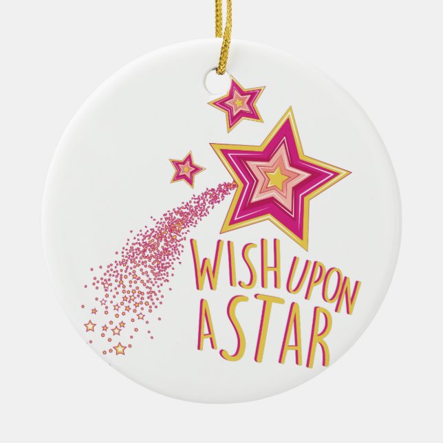 Wish Upon Star Ceramic Tree Decoration (Front)