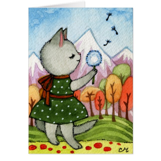 Wish - Whimsical Cat Art (Front)