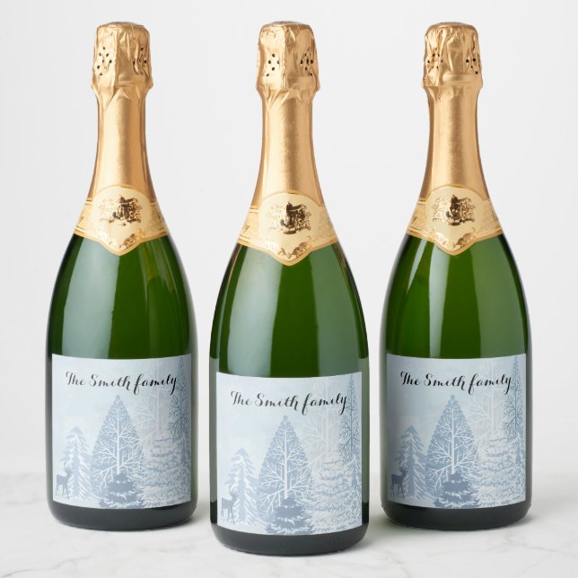 Wish you a happy and successful new year wine labe sparkling wine label (Bottles)