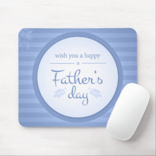 Wish you happy fathers day text blue mouse pad