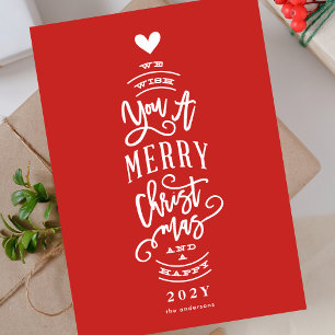 Wish You Merry Christmas Happy Year No Photo Card