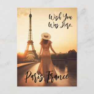 Wish You Was Here Paris France Postcard