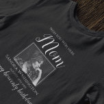 Wish You Were Here | Photo Birthday Memorial T-Shirt<br><div class="desc">In memory of tshirt, for your loved one who has passed away. The tshirt features a photo of them and the template text reads 'WISH YOU WERE HERE MOM, THEIR NAME, BIRTHDAY AND PERSONAL MESSAGE ( HAPPY HEAVENLY BIRTHDAY)!' All the font styles, sizes and colours can be changed by clicking...</div>