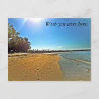 Wish you were here! sandy beach postcard