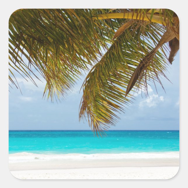 Wish you were here! square sticker (Front)