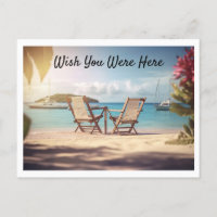 Wish You Were Here Vacation Postcard Template