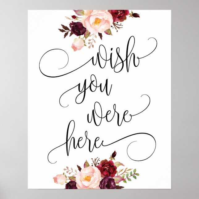 wish you were here wedding memorial table sign (Front)