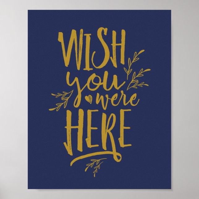 Wish you were here Wedding Memorial Table Sign NAV (Front)
