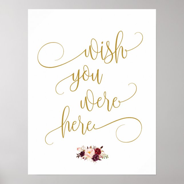 wish you were here wedding memorial table sign v5 (Front)