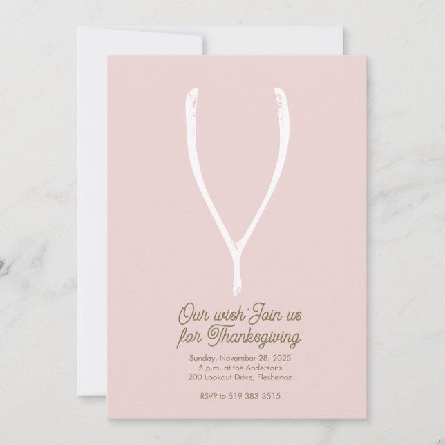 Wishbone Thanksgiving Invitation (Front)