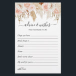 Wishes & Advice Pampas Grass Bridal Shower<br><div class="desc">Make your bridal shower one to remember with this elegant "advice & wishes" bridal party templates! Featuring watercolor desert dried tropical palm leaves, pampas grass, pink & white florals, and a editable text template. To edit a design in more detail, click personalise this template, and then scroll down to customise...</div>