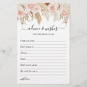 Wishes & Advice Pampas Grass Bridal Shower