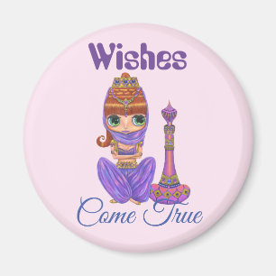 Wishes Come True Purple Genie Girl Magic Bottle Magnet