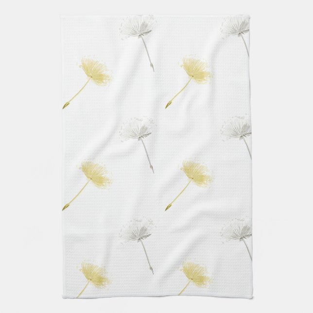 Wishes Dandelion Flowers Tea Towel (Vertical)