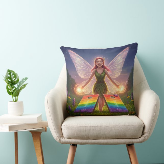 Wishes Fairy Bridal Shower Throw Pillow (Chair)