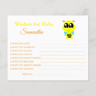 Wishes for a baby, bee, baby shower card Flyer