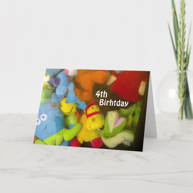 WISHES FOR A FUN "4th BIRTHDAY" Card (Front)