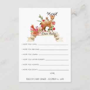 Wishes for Baby Advice Card Reindeer