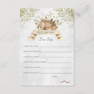 Wishes for Baby Advice Card Woodland Deer