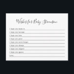 Wishes for Baby, ANY COLOR BACKGROUND! Postcard<br><div class="desc">Have your guests fill in these Wishes for Baby cards at the shower and save them to share with your child as they grow older. The background colour can be changed to anything you like (or leave it white.) See our Colour Changeable collection for more ideas. Contact me at info@lemontreecards.com...</div>