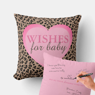 Wishes for Baby Autograph Pillow For Guest Signing
