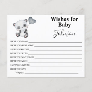 Wishes For Baby Baby Panda Baby Shower Card