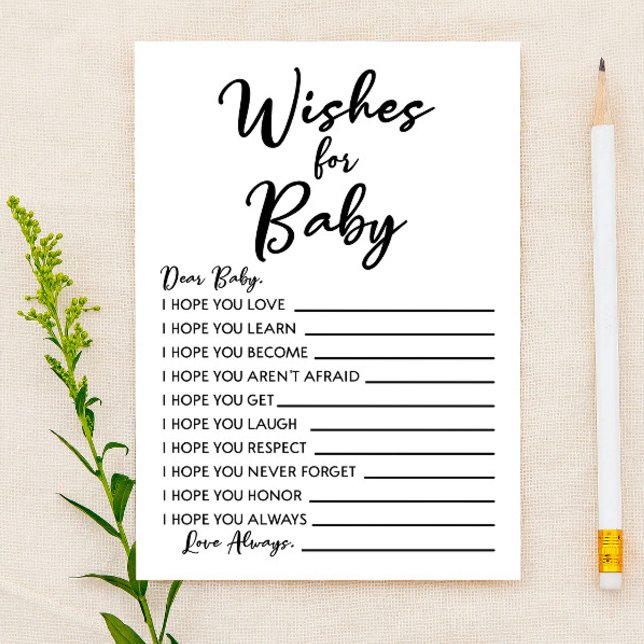 Wishes For Baby Baby Shower Activity  Stationery (Creator Uploaded)