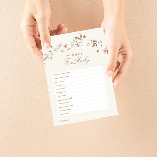 Wishes for Baby Baby Shower Game Bunny Pink Floral