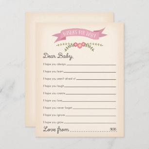 Wishes for Baby - Baby Shower Game Card