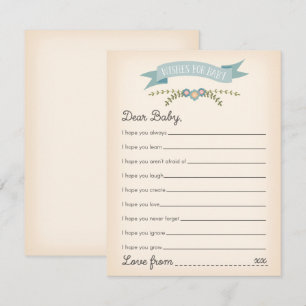 Wishes for Baby - Baby Shower Game Card