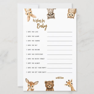 Wishes for Baby Baby Shower Game Safari Animals