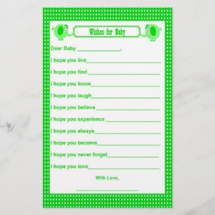 Wishes for Baby - Baby Shower Keepsake Elephant G