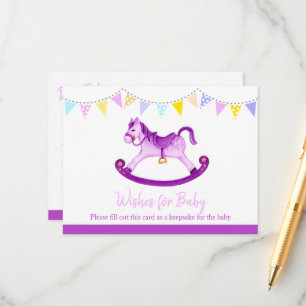 Wishes for baby baby shower purple advice card