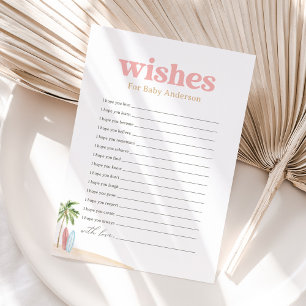 Wishes for Baby Beach Surf Baby Shower Game Invitation