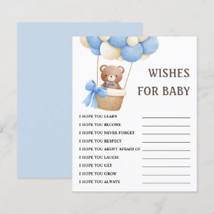 Wishes for Baby Bear Balloon Baby Shower Game