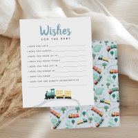 Wishes For Baby Blue Train Baby Shower