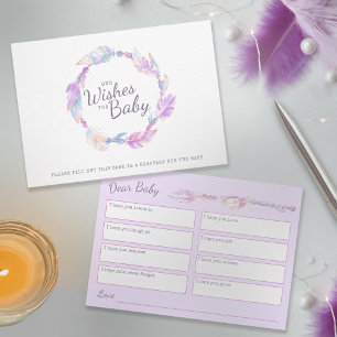 Wishes for baby boho mothers blessing baby shower advice card
