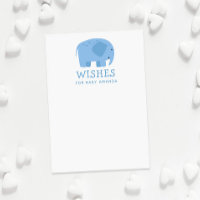 Wishes for baby boy. Cute blue elephant advice