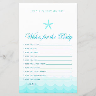 Wishes for Baby Card - Baby Shower Game