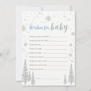 Wishes for Baby Card, Blue Boy Baby Shower Game Invitation