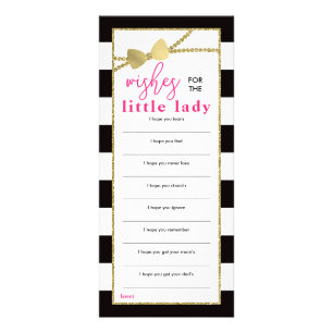 Wishes for Baby Card, Little Lady Baby Shower Rack Card