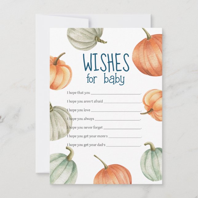 Wishes for Baby Card, Wish Card Baby Shower (Front)