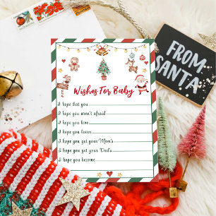 Wishes For Baby Christmas Baby Shower Card